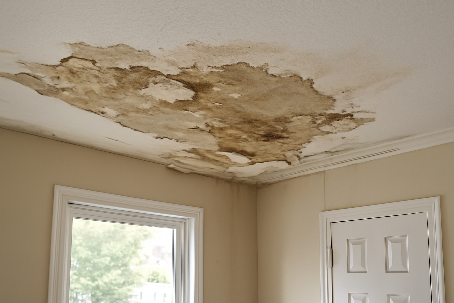 Ceiling Drywall Water Damage Restoration in Seekonk, MA