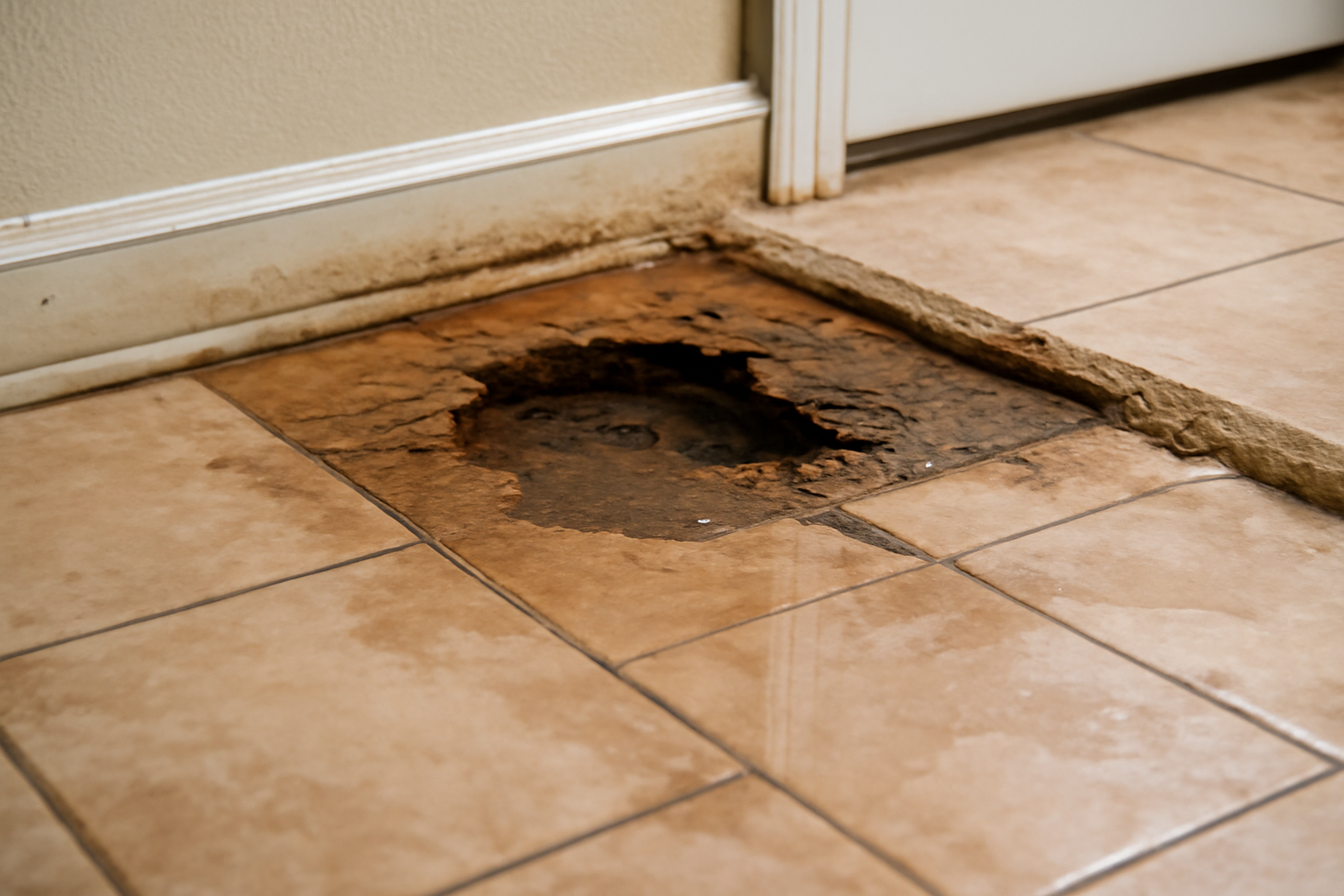 Tile Floor Water Damage Restoration in Jamestown, RI